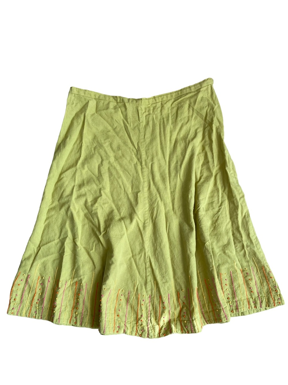 Anokhi A-Line Cotton Embroidered Midi Skirt